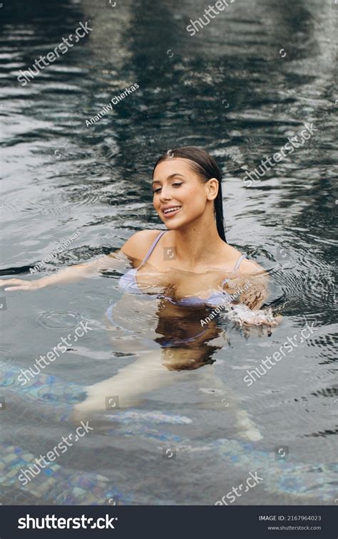Beautiful Sexy Woman Bikini Posing Pool Stock Photo 2167964023 Shutterstock