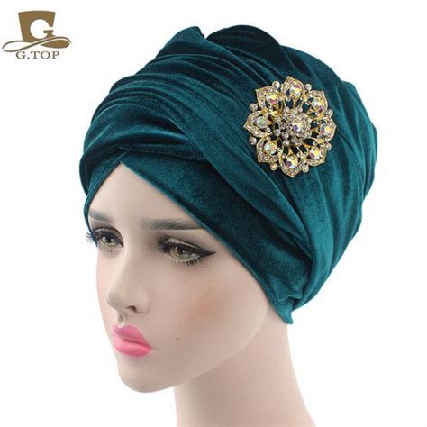 New Luxury Velvet Turban Hijab Head Wrap Extra Long Velour Tube Indian Headwrap Scarf Tie With