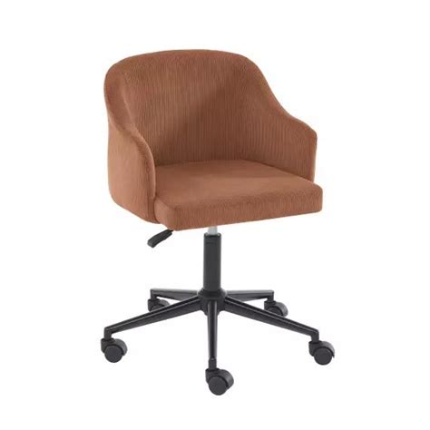 Fauteuil de bureau en velours côtelé terracotta Baita Mr Scandinave