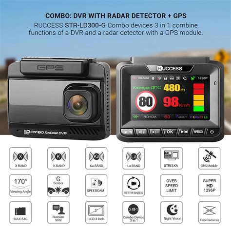 Ruccess In Car Radar Detector Dvr Built In Gps Speed Anti Radar