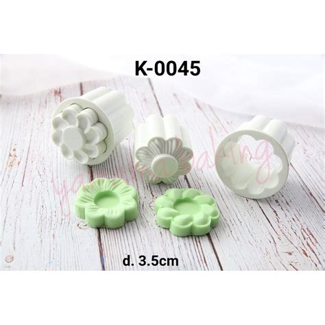 Jual K Fondant Cutter Embosser Bunga Cetakan Pia Mooncake Shopee