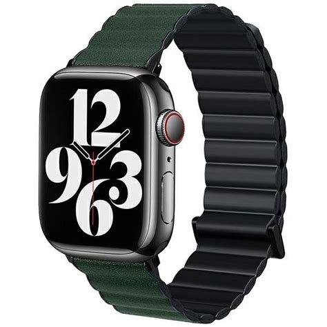 Beline Pasek Apple Watch Magnetic Pro 42 44 45 49mm Czarno Zielony