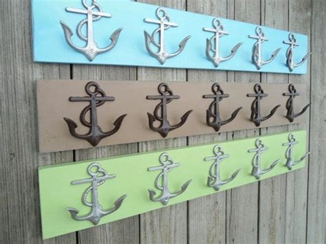 Items Similar To Beach Home Decor 2 5 Anchor Wall Hooks 10 Coat Rack Hooks Beach Towel Holders