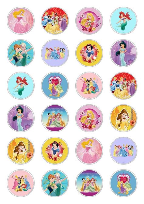 Buy X Disney Princess Celebration Edible Paper Cupcake Toppers Cake