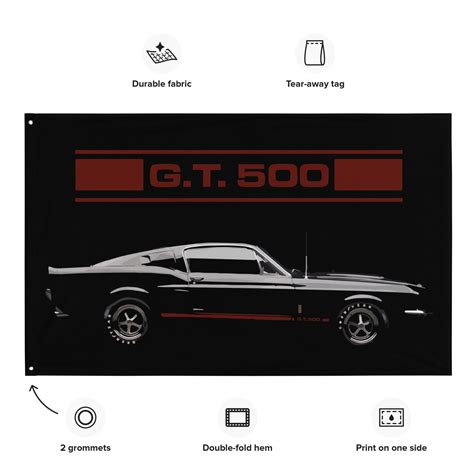 Black Mustang Shelby GT500 Custom Classic Car Garage Office - Etsy