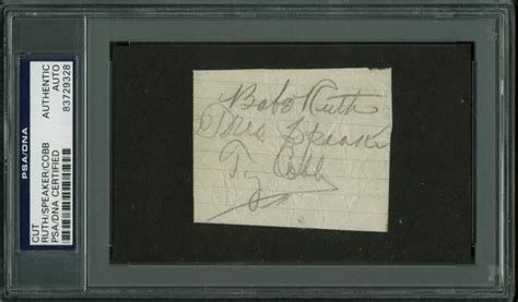 Lot Detail Rare Babe Ruth Ty Cobb Tris Speaker Signed Album Page