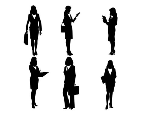 Business Woman Silhouettes Royalty Free Vector Image