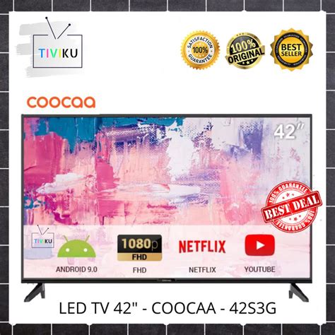 Jual LED TV COOCAA 42S3G 42 INCH SMART ANDROID TV FHD HDMI USB BEZEL