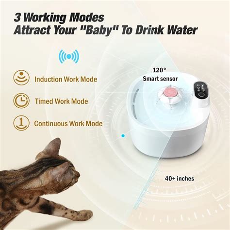 JOYFAST JOYFAST Fuente inalámbrica para gatos de 89 onzas 2 6 L con