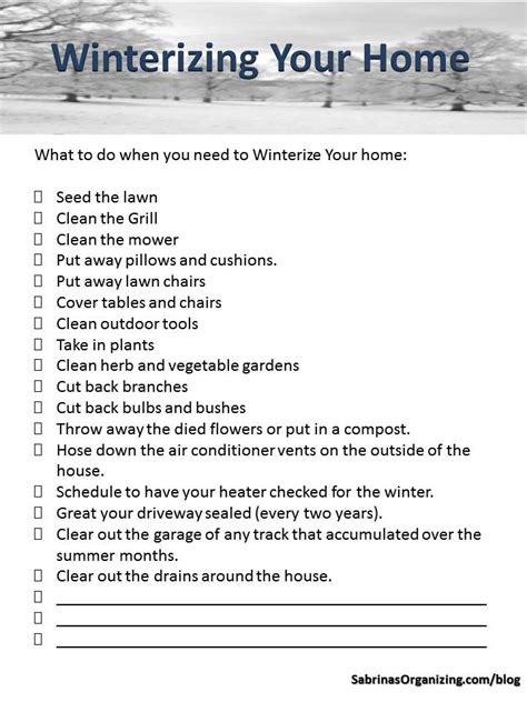 How to Create a Winterizing Your Home Checklist | Sabrinas Organizing