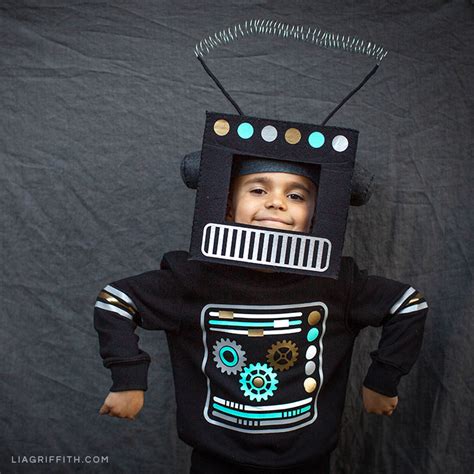 printable robot costume  gauges diy cardboard robot costume