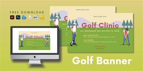 Golf Banner in EPS, Illustrator, JPG, PNG, PSD, SVG - Download ...