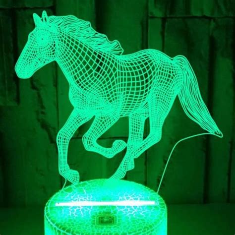 D Cheval Lampe Illusion Optique Led Veilleuse Optiques Illusions Lampe