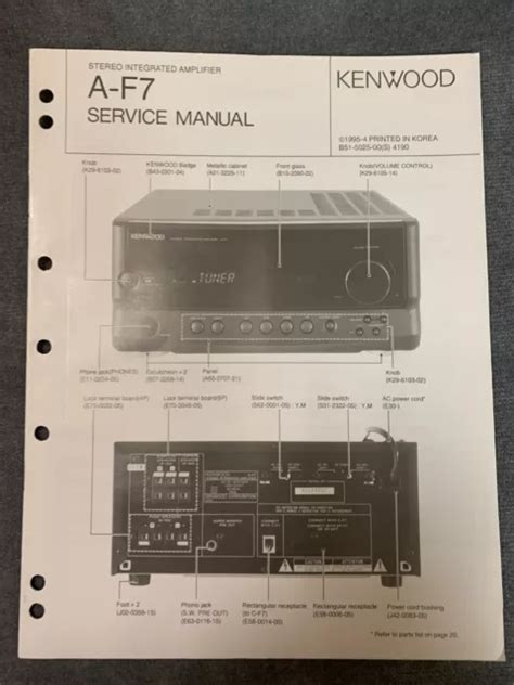 KENWOOD A F7 SERVICE Manual Original W Schematics Diagrams Part List