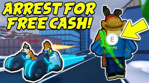 ARREST ME FOR FREE CASH Volt Bike Race And Train Robbing Roblox