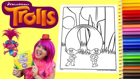 Coloring Trolls Satin And Chenille Coloring Book Page Colored Pencil