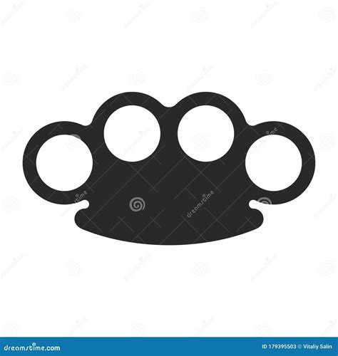 Brass Knuckles. Silhouette Simple Symbol of Knuckles. Knuckle-duster of ...