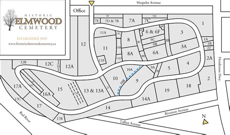 Map Of Cemetery Elmwood Cemetery