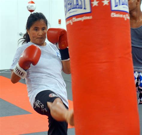 Annapolis Kickboxing Student Cindy Working The Front Leg Teep 1244