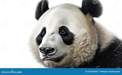 Rosto De Urso Panda Isolado Em Fundo Branco Ilustra O Stock