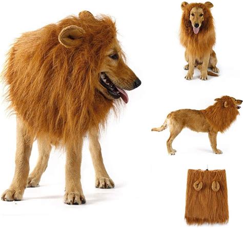 dog lion mane costume  medium  big dog cat adjustable realistic