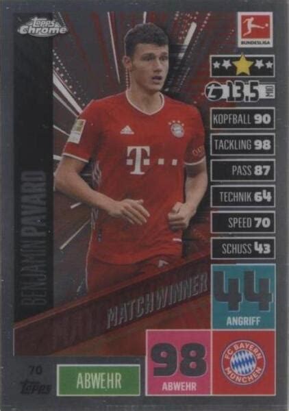 Topps Chrome Match Attax Bundesliga Matchwinner Benjamin