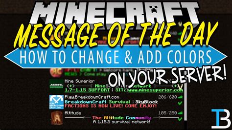 How To Make A Custom MOTD For Your Minecraft Server Add Colors To Your