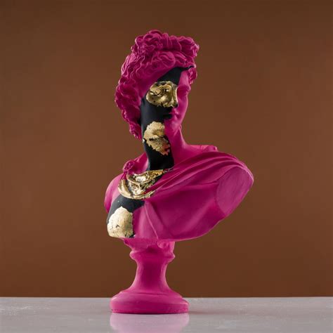 Pop Art Diana Bust Statue Diana Bust Pink And Black Greek Goddes