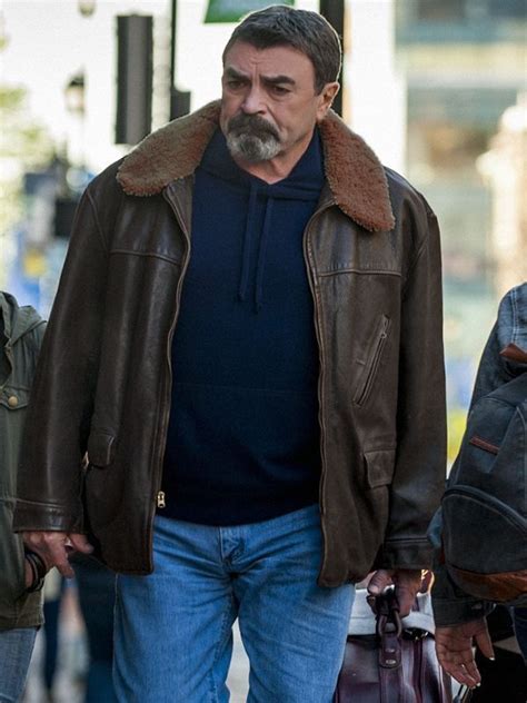 Tom Selleck Jesse Stone Fur Collar Leather Jacket CLJ