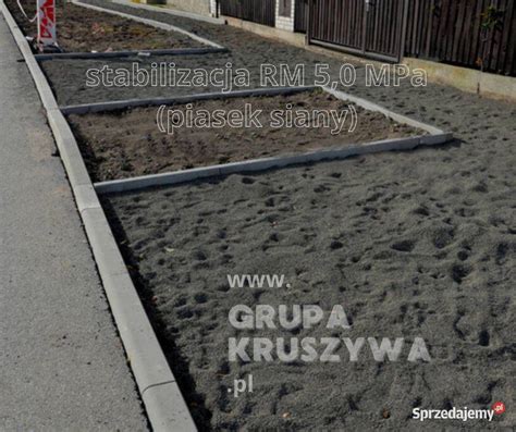 Stabilizacja cementowa Rm 1 5MPa piasek siany pod kostkę suchy beton