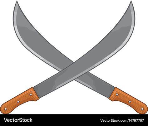 Two crossed machete Royalty Free Vector Image - VectorStock