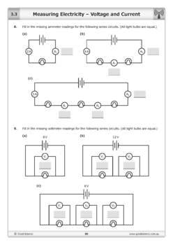 Measuring Electricity Voltage And Current Worksheet TPT