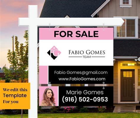 Real Estate Yard Sign Design For Sale Yard Sign Open House