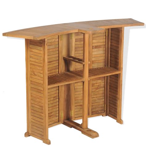 Klappbarer Bartisch 155x53x105 Cm Teak Massiv Weddig