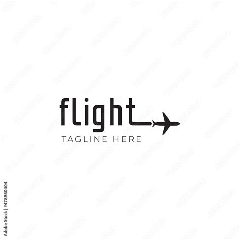 flight airplan text logo design icon illustration symbols stock vector
