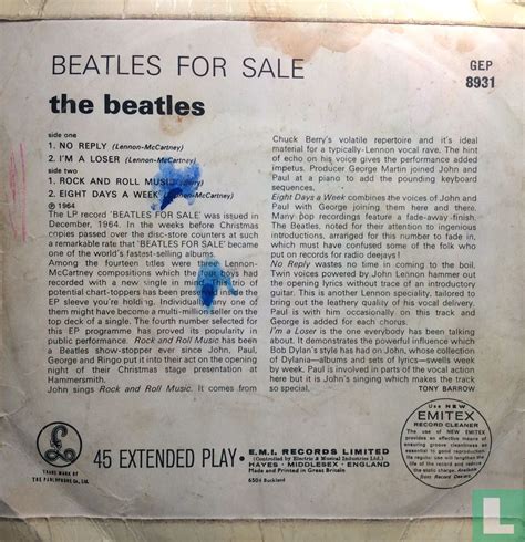 Beatles For Sale Ep Gep Beatles The Lastdodo