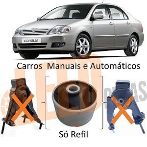 Kit Refil Coxim Motor Câmbio Corolla 2002 2003 2004 2005 2006 2007 2008