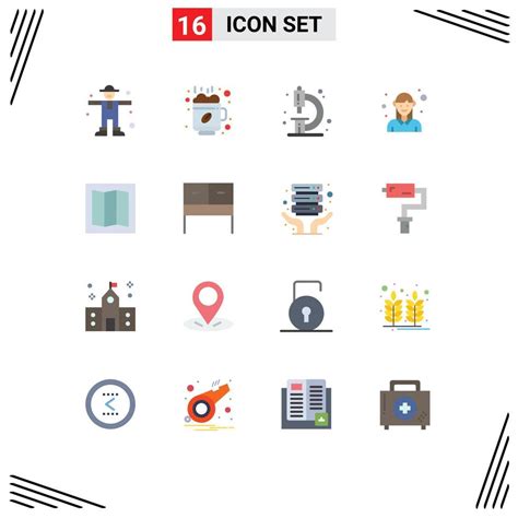 Mobile Interface Flat Color Set of 16 Pictograms of character chemistry ...