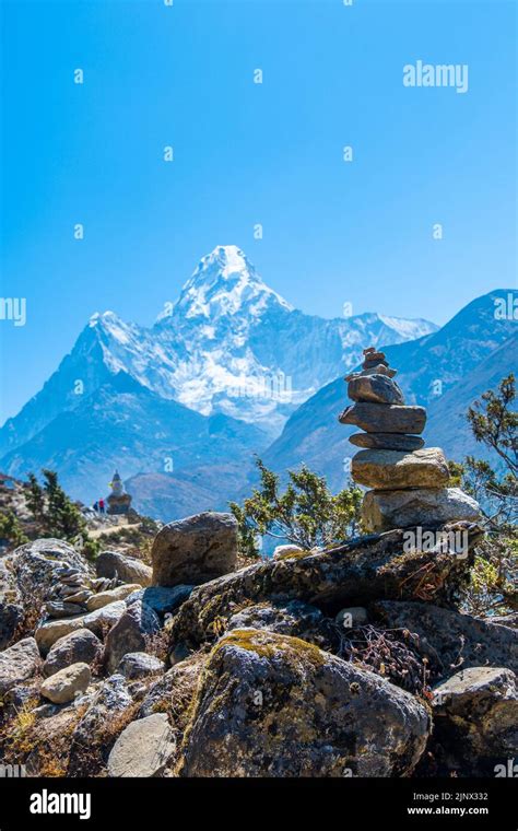 View Of Himalayan Mountains From Nangkar Tshang View Point Dingboche