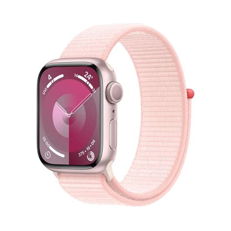 Apple Watch S9 GPS 41mm 45mm 粉紅色鋁金屬錶殼 淡粉色運動型錶環 智慧手錶 欣亞 蝦皮購物