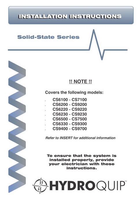 Pdf Installation Instructions Solid State Series Manuals Solid