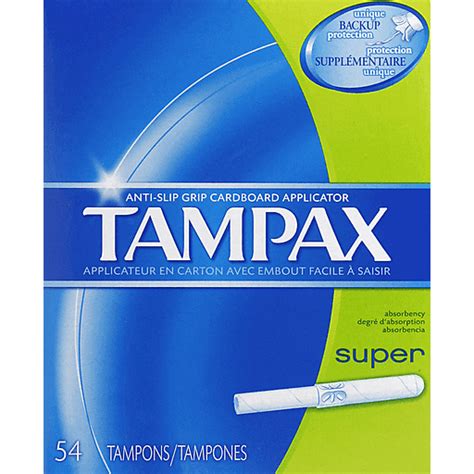 Tampax Cardboard Tampons Super Absorbency Anti Slip Grip Leakguard