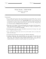 PSTAT160A Spring2020 Final TakeHome 1 Pdf Name Perm FINAL EXAM