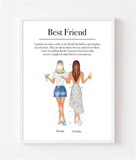 Personalised Best Friend Wall Art Print Custom Friend Prints Etsy Uk