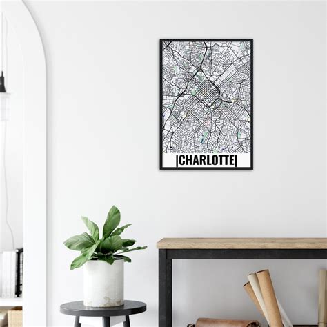 Charlottecity Map Charlotte City Map Poster Charlotte Map - Etsy