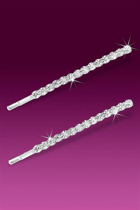 Ha343cs A Row Of Rhinestones Bobby Hair Pins