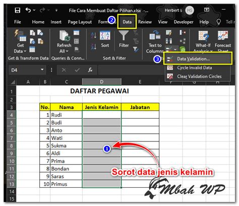 Cara Membuat Daftar Pilihan Di Excel