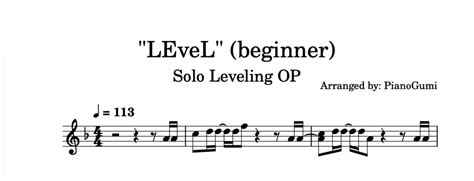 Solo Leveling Op Level Beginner Piano Sheet Music