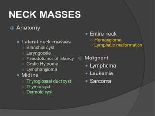 Neck Masses In Paediatrics Ppt