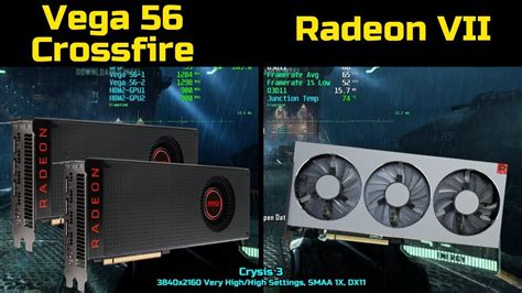 Vega 56 Crossfire Vs Radeon Vii 4k Split Screen Youtube